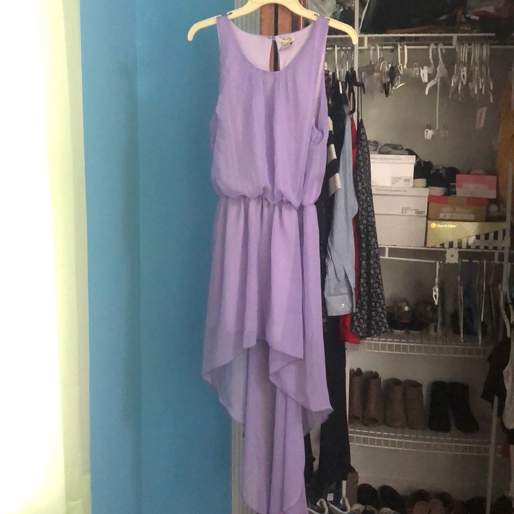 Purple high low dress